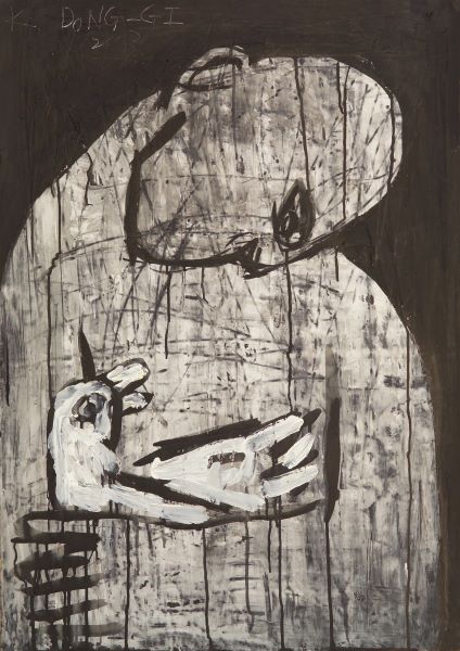 Black Tears, 2003, Acrylic Ink on paper, 100x71cm